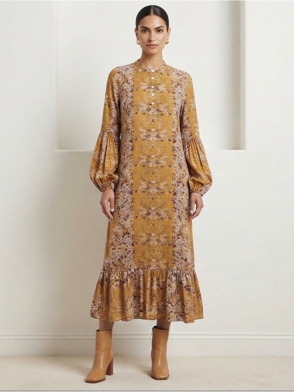 Mes Demoiselles Paris Jena Floral Maxi Dress Size 40 Boho Balloon Sleeve $479